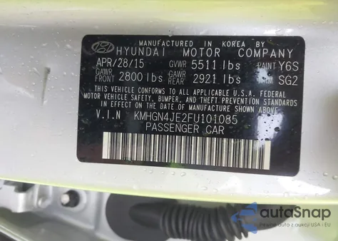 2015 Hyundai Genesis 3.8 из США, поврежденный, VIN KMHGN4JE2FU101085